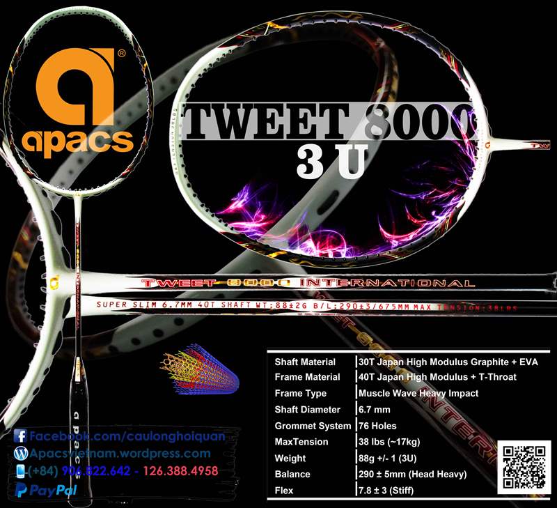 Vợt cầu lông Apacs Tweet 8000 International