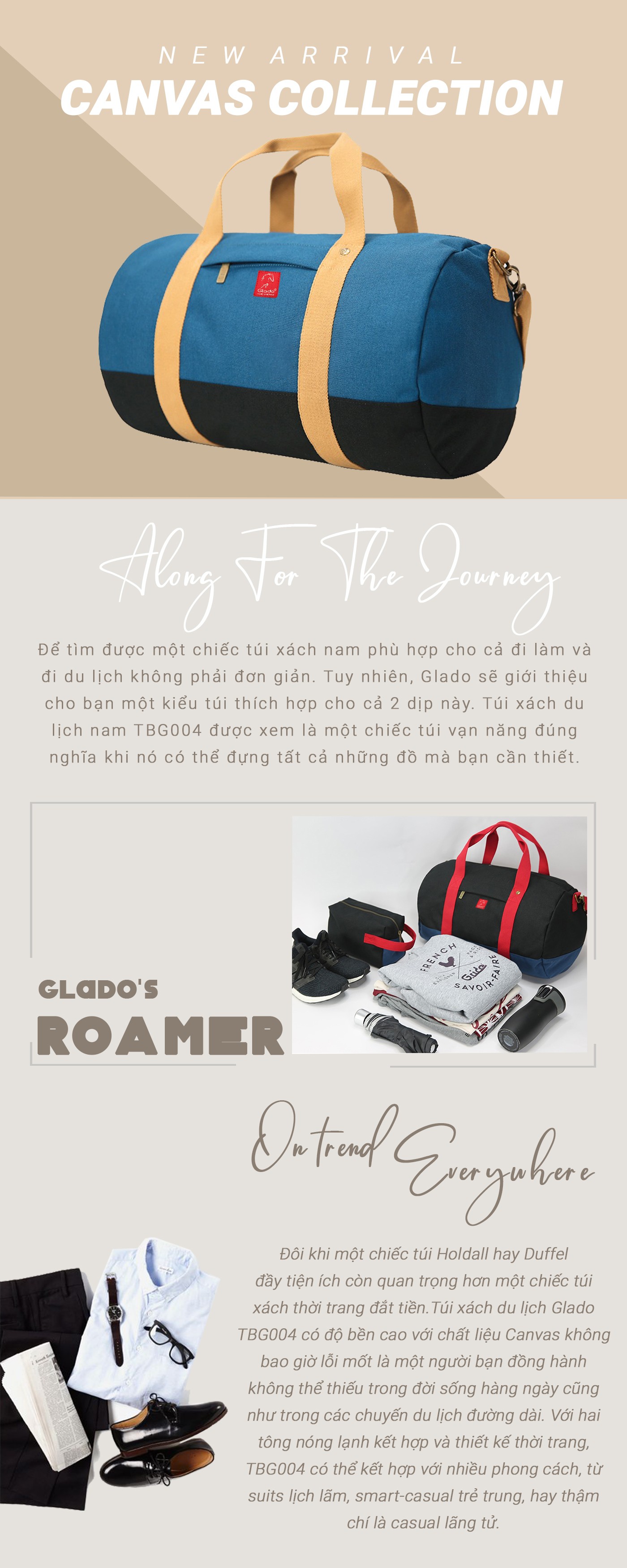 Túi Xách Du Lịch Glado GRM001