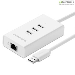 Bộ chia USB 3 cổng 2.0 kèm cổng Mạng Ugreen 20259