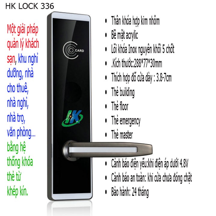Khóa thẻ từ khóa khách sạn HK 336