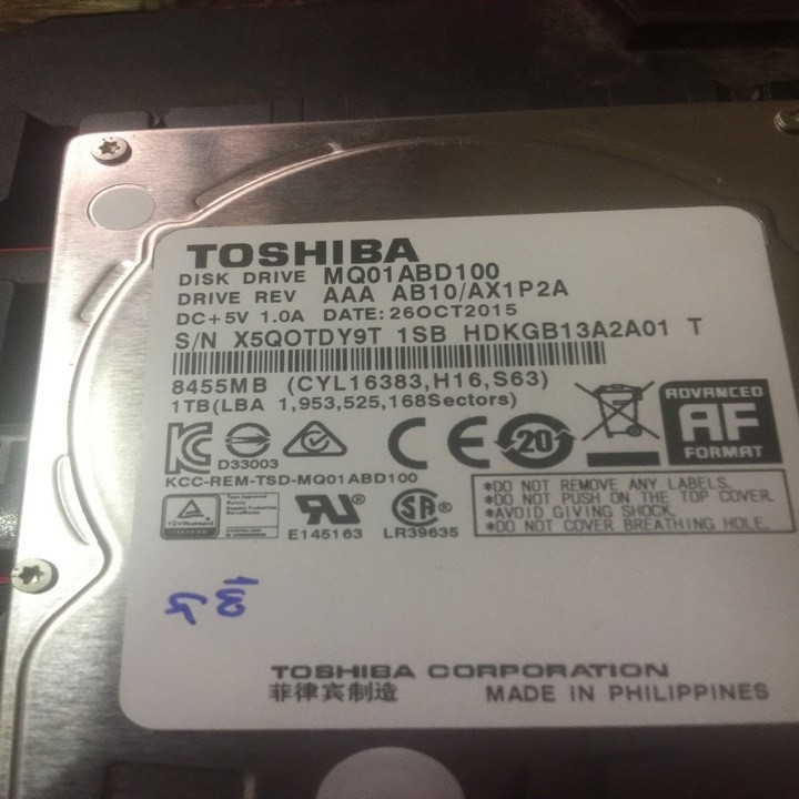 Ổ Cứng Laptop HDD Tooshiba 1000G Sata 3 5400RPM BH 6 Tháng 3