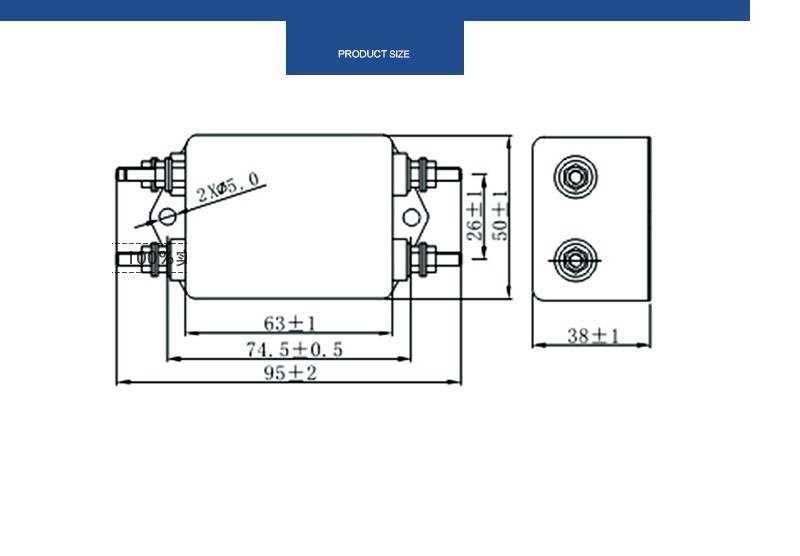 Bộ lọc nhiễu 1 pha 220V 40A lọc kép 3