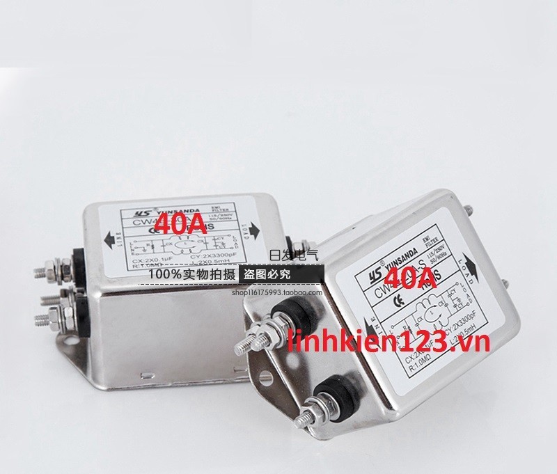 Bộ lọc nhiễu 1 pha 220V 40A lọc kép 1