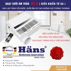 Quạt sưởi âm trần điều khiển từ xa HA-R chính hãng