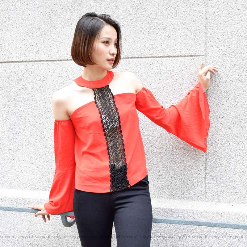 Áo cổ yếm phối ren Marc NH042216