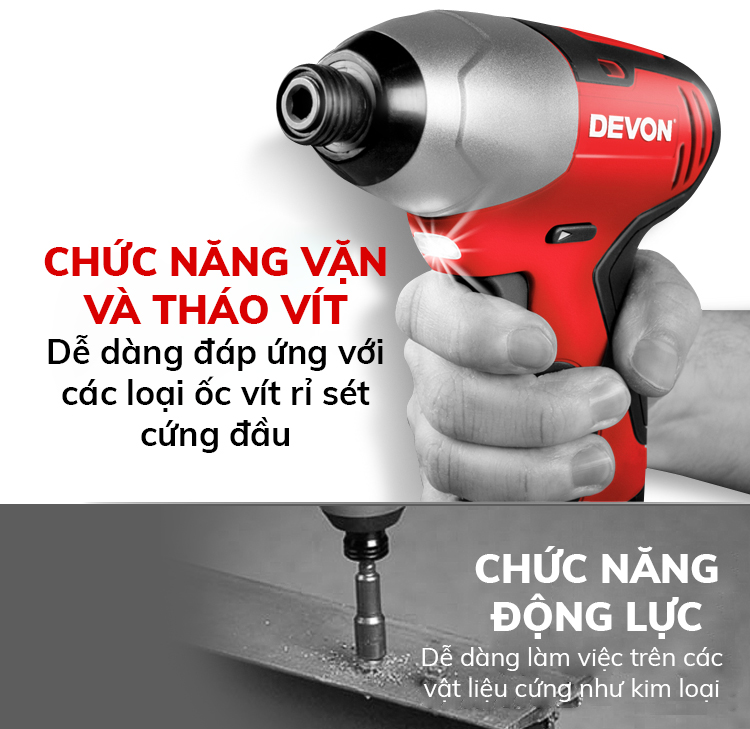 Máy vặn vít động lực 12V Devon 5228-Li-12H