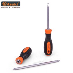 Tuốc nơ vít tô vít 2 đầu 6x150mm cán cao su chống trượt asaki ak 7002