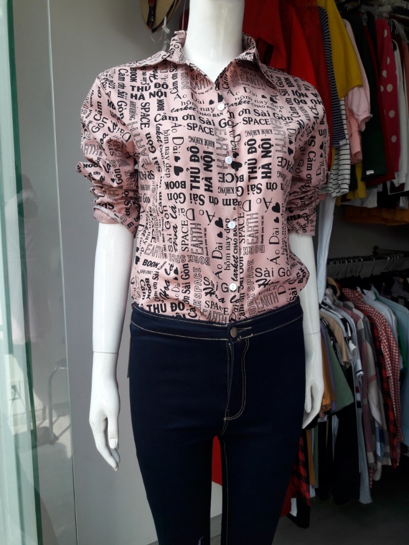 Áo sơ mi nữ in chữ siêu hót SM374 (Mã SP: SM374)