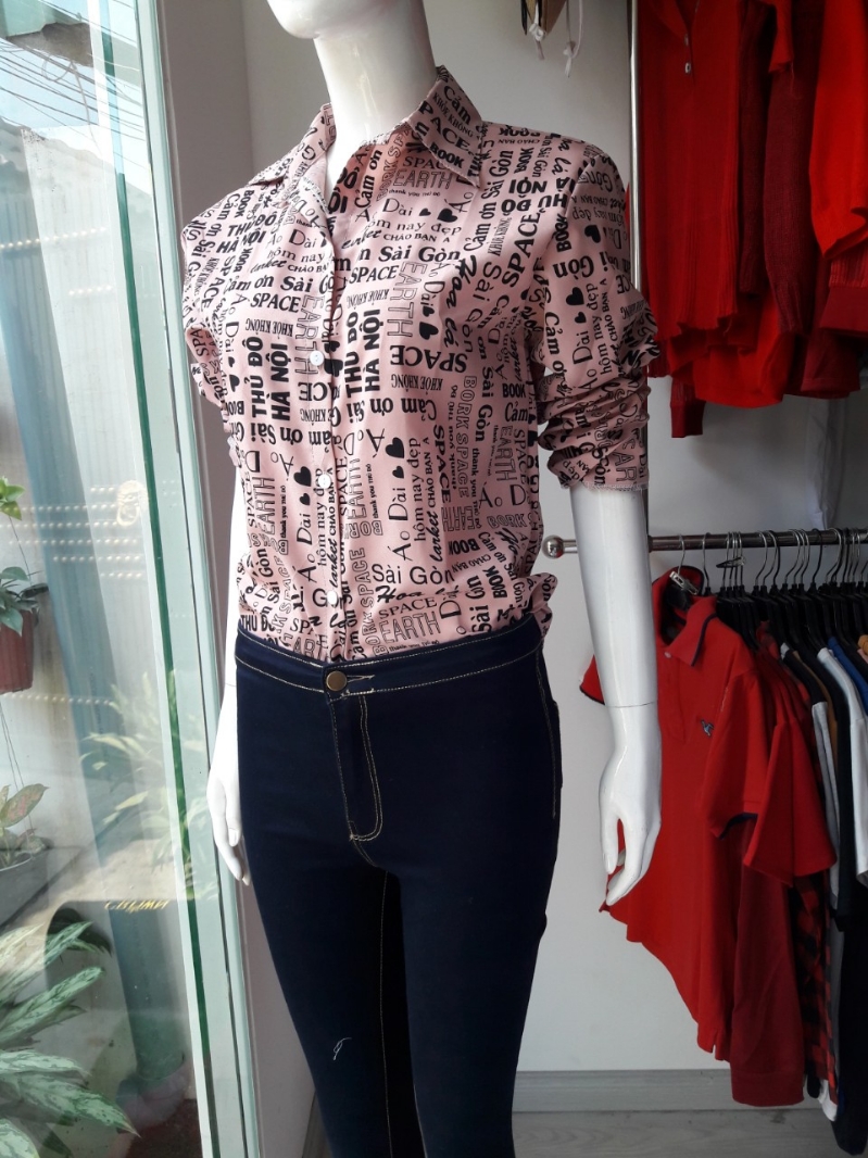 Áo sơ mi nữ in chữ siêu hót SM374 (Mã SP: SM374)