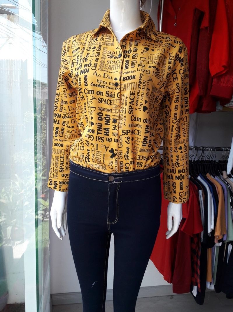 Áo sơ mi nữ in chữ siêu hót SM374 (Mã SP: SM374)