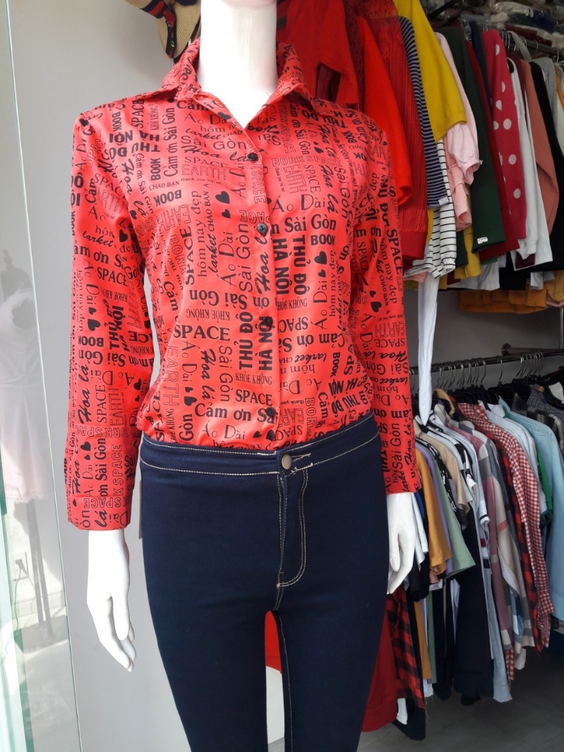 Áo sơ mi nữ in chữ siêu hót SM374 (Mã SP: SM374)