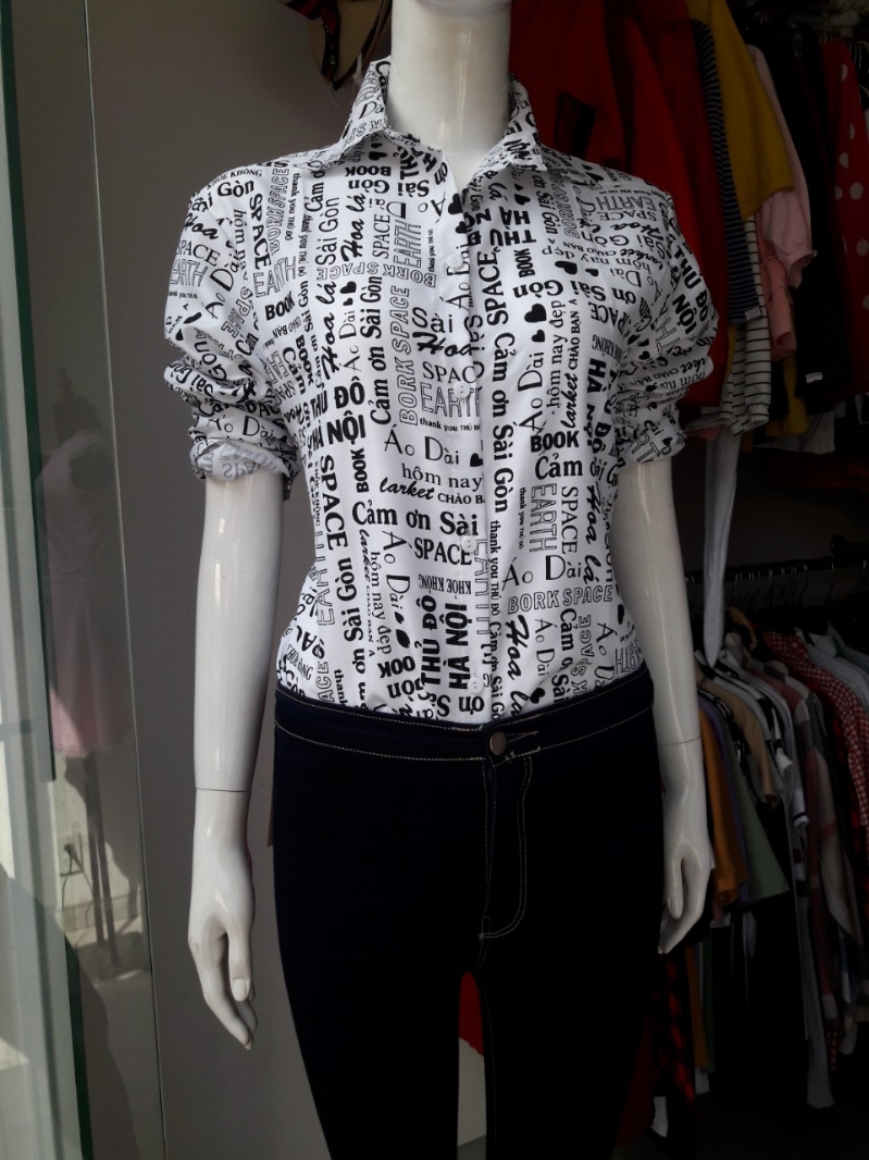 Áo sơ mi nữ in chữ siêu hót SM374 (Mã SP: SM374)