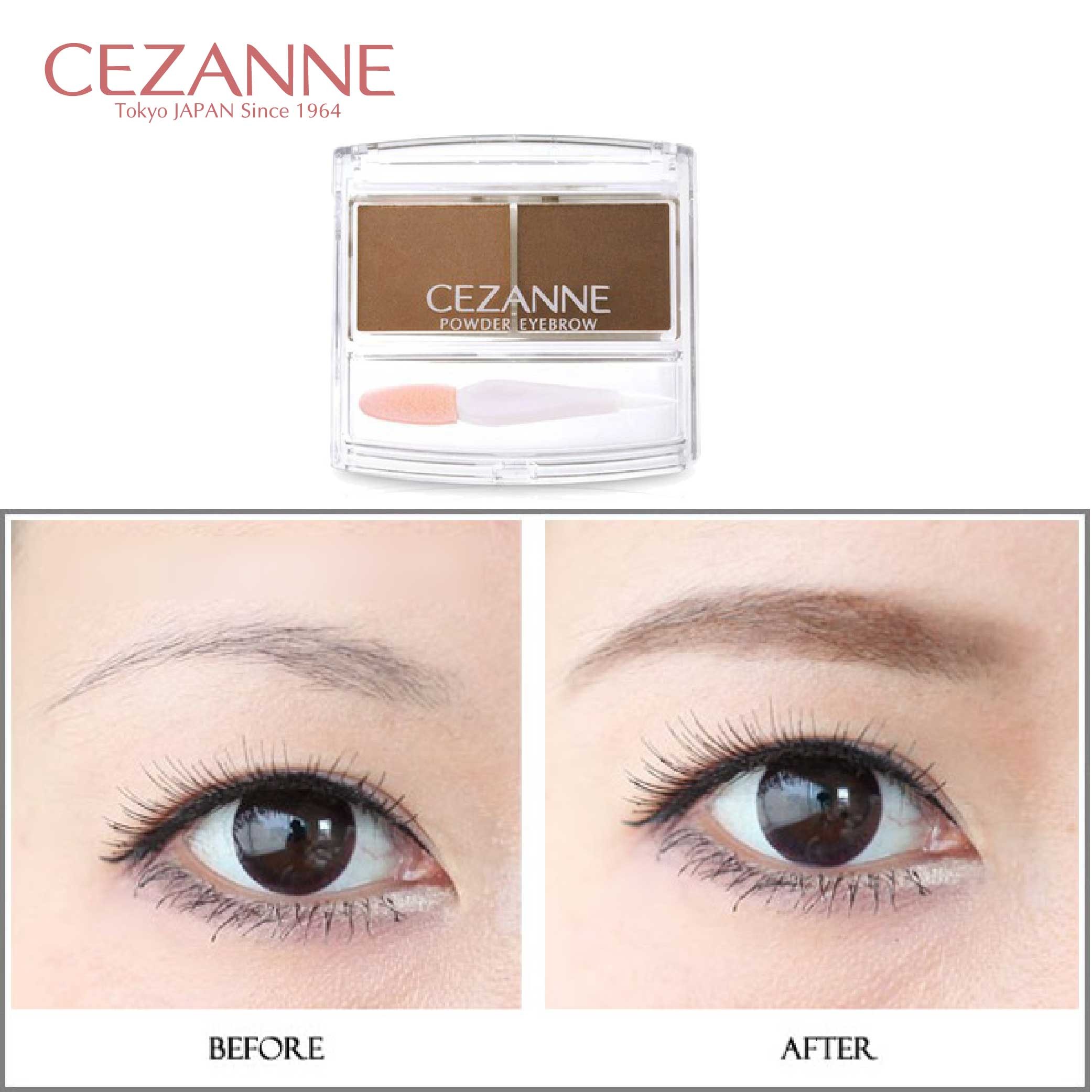 Bột kẻ lông mày Cezanne Powder Eyebrow R Soft Brown nâu nhạt