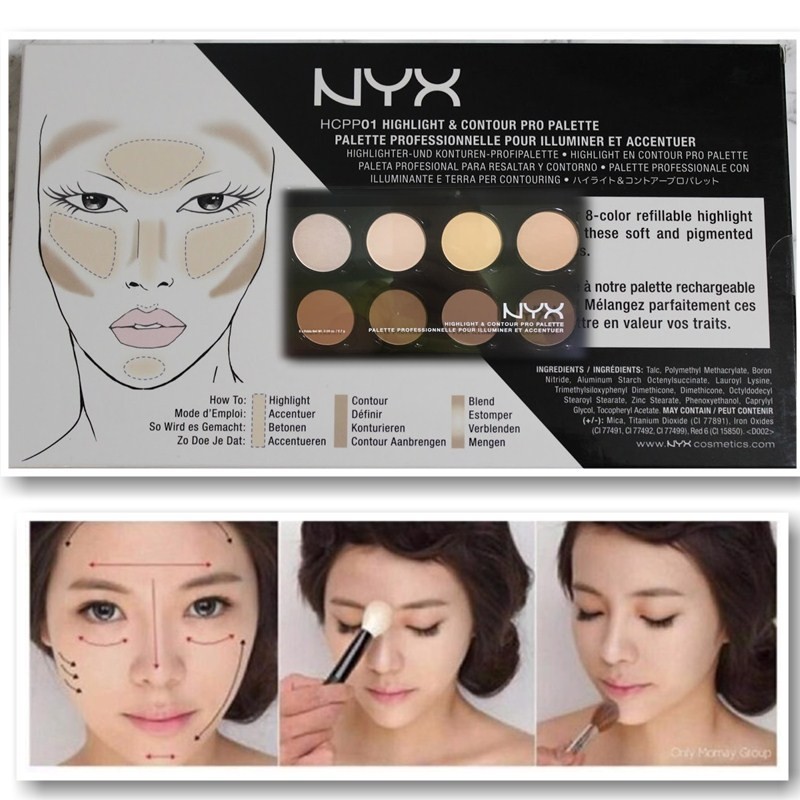 Phấn tạo khối 8 màu NYX Professional Makeup Highlight & Contour Pro Palette 21.6g