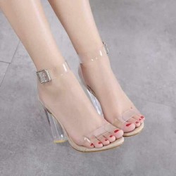 Giày Cao Gót Nữ Trong Suốt quai quai chéo