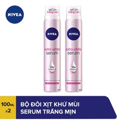 Bộ đôi Xịt khử mùi NIVEA Serum trắng mịn 80020 100ml x2