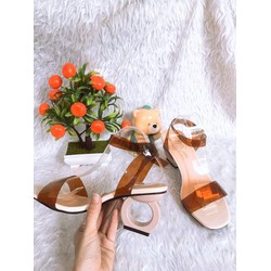 Giày cao gót gót chữ O meca màu quấn hot 2019