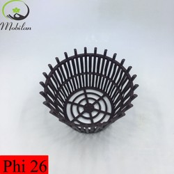 Chậu nhựa giả gỗ trồng lan có nan phụ phi 26 combo 10 chậu