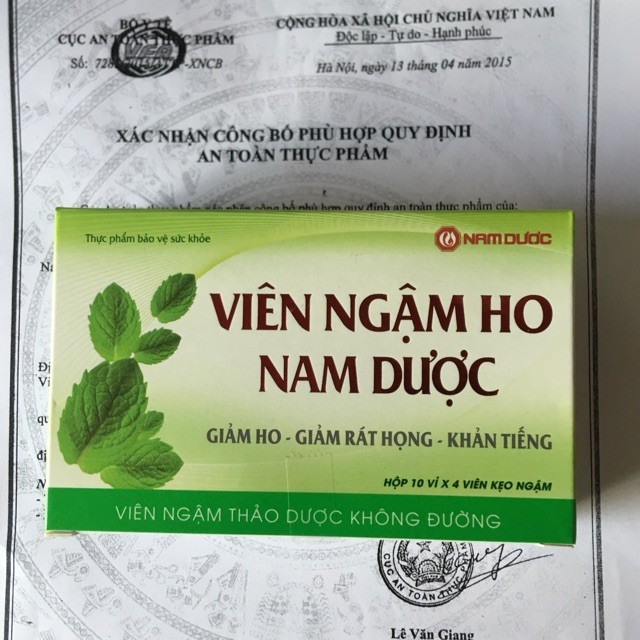 Hình ảnh Viên ngậm ho Nam Dược  1 vỉ 4 viên