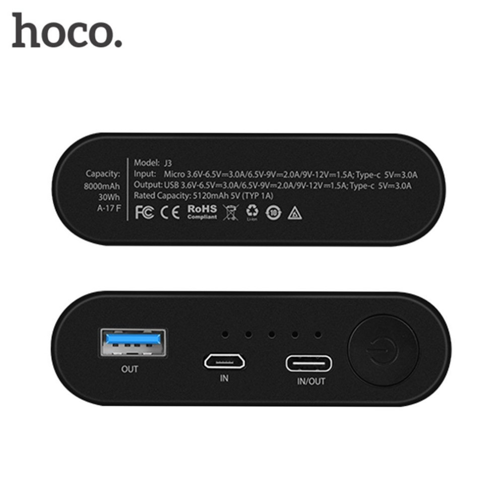 Hình ảnh Pin sạc dự phòng hỗ trợ sạc nhanh QC3.0 Hoco J3 8000mAh