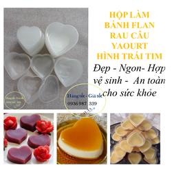 10 KHUÔN BÁNH FLAN TRÁI TIM, KHUÔN RAU CÂU TIM