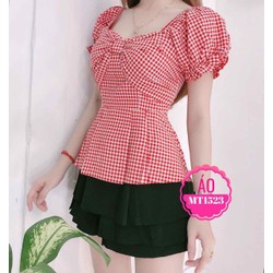 Áo Caro nơ tay phồng 