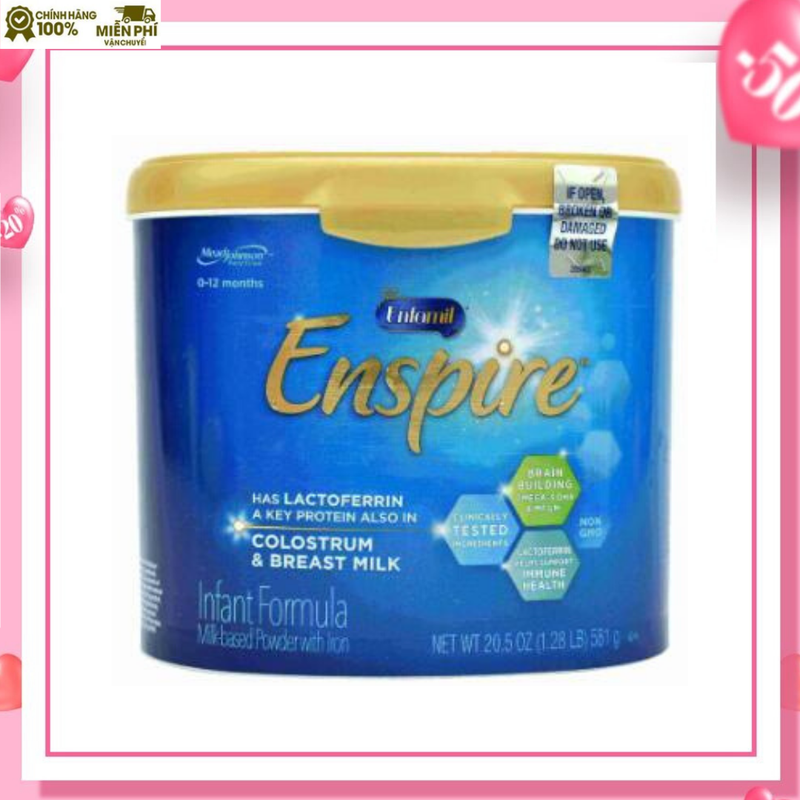 Sữa Enfamil Enspire Infant Formula Non GMO 581g của Mỹ dành cho trẻ 0-12 tháng tuổi