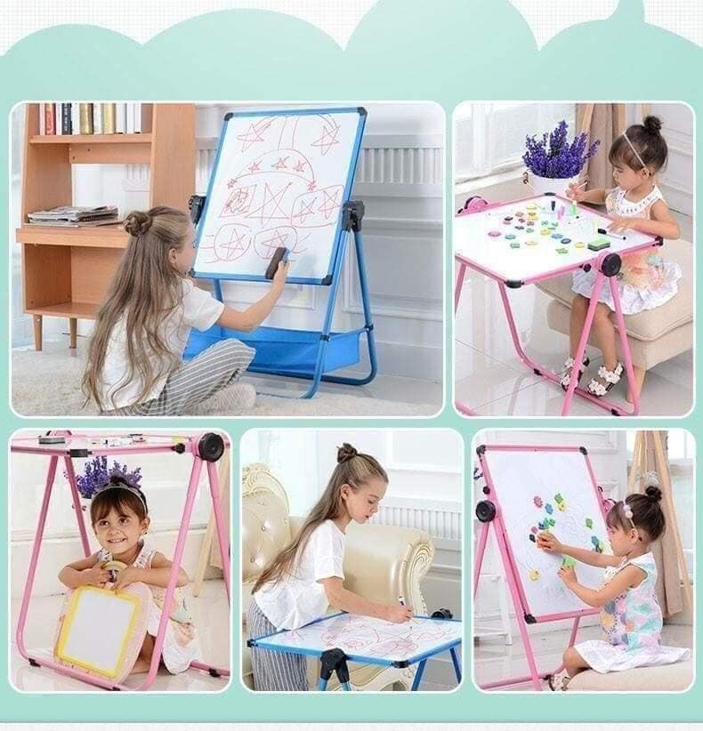 Hình ảnh Bảng Vẽ 2 Mặt Xoay 360 độ Cho Bé Kích Thước 46x52cm - Quà Tặng Kèm Theo SP