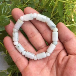Vòng Tay Đá Cẩm Thạch Trắng Đốt Tròn ĐB
