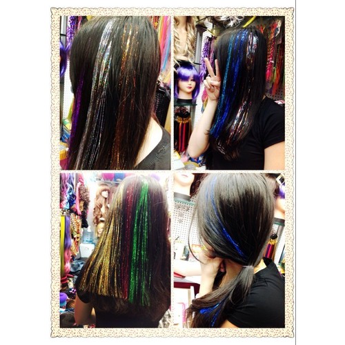 Tóc lai kim tuyến màu