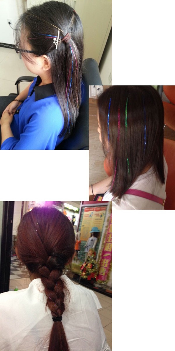 Tóc lai kim tuyến màu