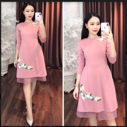 Set áo dài cách tân chân váy siêu xinh Ảnh Thật