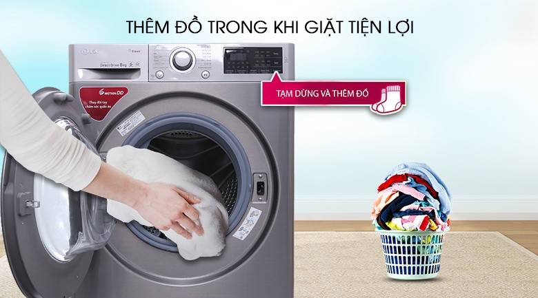 Thêm đồ trong khi giặt - Máy giặt LG Inverter 8 kg FC1408S3E Thêm đồ trong khi giặt - Máy giặt LG Inverter 8 kg FC1408S3E