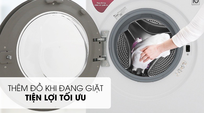 Dễ dàng thêm đồ giặt - Máy giặt LG Inverter 8 kg FC1408S5W Dễ dàng thêm đồ giặt - Máy giặt LG Inverter 8 kg FC1408S5W