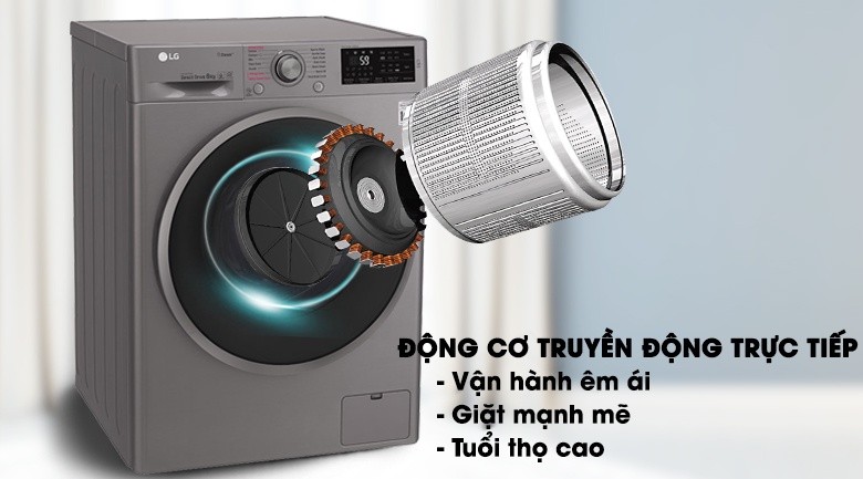 Truyền động trực tiếp - Máy giặt LG Inverter 8 kg FC1408S3E Truyền động trực tiếp - Máy giặt LG Inverter 8 kg FC1408S3E