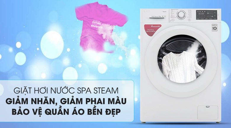 Giặt hơi nước - Máy giặt LG Inverter 8 kg FC1408S5W Giặt hơi nước - Máy giặt LG Inverter 8 kg FC1408S5W