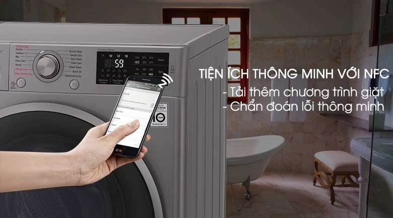 NFC - Máy giặt LG Inverter 8 kg FC1408S3E NFC - Máy giặt LG Inverter 8 kg FC1408S3E