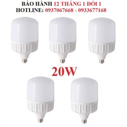 COMBO 05 ĐÈN LED BÚP 20W TIÊT KIỆM ĐIỆN- BẢO HÀNH 12 THÁNG