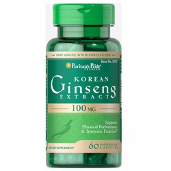 Thực phẩm chức năng chiết xuất nhân sâm hàn quốc Korean Ginseng100 mg 60 viên của Puritan Pride Mỹ