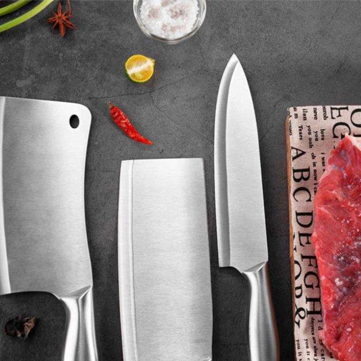 Hình ảnh GIẢM GIÁ- Bộ dao chặt xương, dao thái thịt, dao gọt hoa quả, kéo cắt, mài dao bằng inox cao cấp 304 kèm dụng cụ để dao Nhật Bản, Bo dao chat xuong Hình ảnh GIẢM GIÁ- Bộ dao chặt xương, dao thái thịt, dao gọt hoa quả, kéo cắt, mài dao bằng inox cao cấp 304 kèm dụng cụ để dao Nhật Bản, Bo dao chat xuong