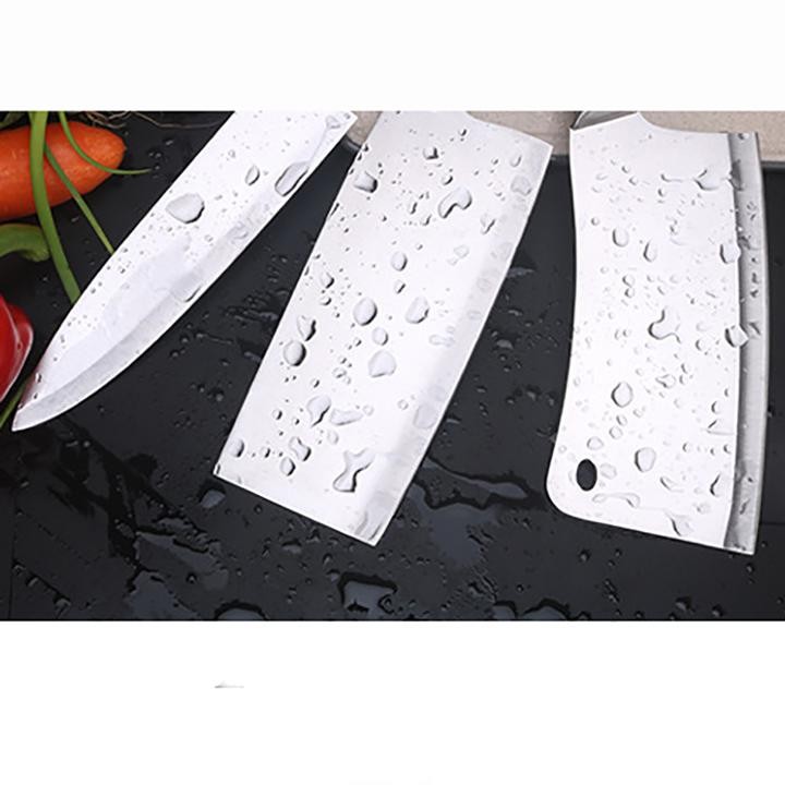 Hình ảnh GIẢM GIÁ- Bộ dao chặt xương, dao thái thịt, dao gọt hoa quả, kéo cắt, mài dao bằng inox cao cấp 304 kèm dụng cụ để dao Nhật Bản, Bo dao chat xuong Hình ảnh GIẢM GIÁ- Bộ dao chặt xương, dao thái thịt, dao gọt hoa quả, kéo cắt, mài dao bằng inox cao cấp 304 kèm dụng cụ để dao Nhật Bản, Bo dao chat xuong