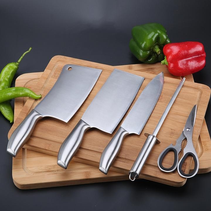 Hình ảnh GIẢM GIÁ- Bộ dao chặt xương, dao thái thịt, dao gọt hoa quả, kéo cắt, mài dao bằng inox cao cấp 304 kèm dụng cụ để dao Nhật Bản, Bo dao chat xuong Hình ảnh GIẢM GIÁ- Bộ dao chặt xương, dao thái thịt, dao gọt hoa quả, kéo cắt, mài dao bằng inox cao cấp 304 kèm dụng cụ để dao Nhật Bản, Bo dao chat xuong