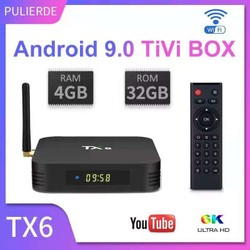 TX6 tivi box android 9.0 4GB RAM 32GB ROM 2.4G wifi Hỗ trợ 6K smart TV box Trình phát đa phương tiện Allwinner H6 Quad Core