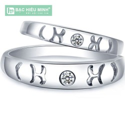 Nhẫn đôi Bạc Hiểu Minh NC317 - Cung kim ngưu 21.4-20.5