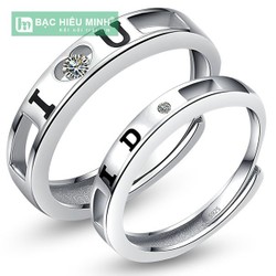 Nhẫn đôi Bạc Hiểu Minh NC363 - Yêu anh nhé
