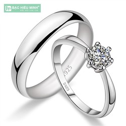 Nhẫn đôi Bạc Hiểu Minh NC425 Yêu Thương