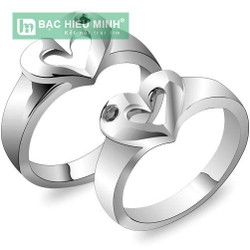 Nhẫn đôi Bạc Hiểu Minh NC292 - Trái tim yêu
