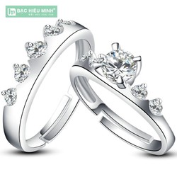 Nhẫn đôi Bạc Hiểu Minh NC302 - Vượt qua mọi trông gai