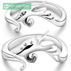 Nhẫn đôi Bạc Hiểu Minh NC227 - Long phụng