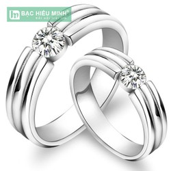 Nhẫn đôi Bạc Hiểu Minh NC351 - Sánh bước bên anh